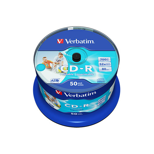 Verbatim 700MB CD-R AZO 52X Wide Printable Surface 50 Pack